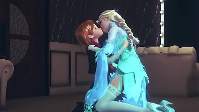 Futa Elsa fingering and pounding Anna | Frozen Parody