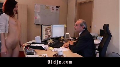 insatiable young secretary screws her old manager
