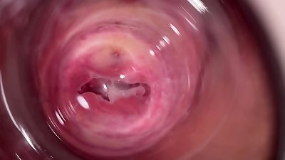 dirty talk and Camera deep inside Mia's teen cream colored honeypot